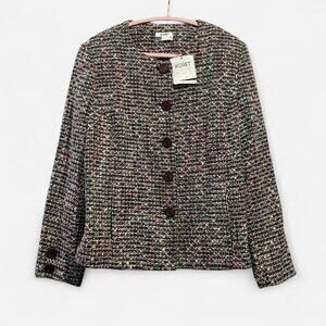 Vintage elegant business casual tweed blazer jacket